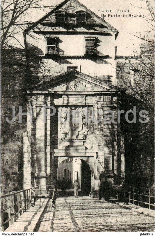 Belfort - La Porte de Briasch - 6 - old postcard - France - unused - JH Postcards