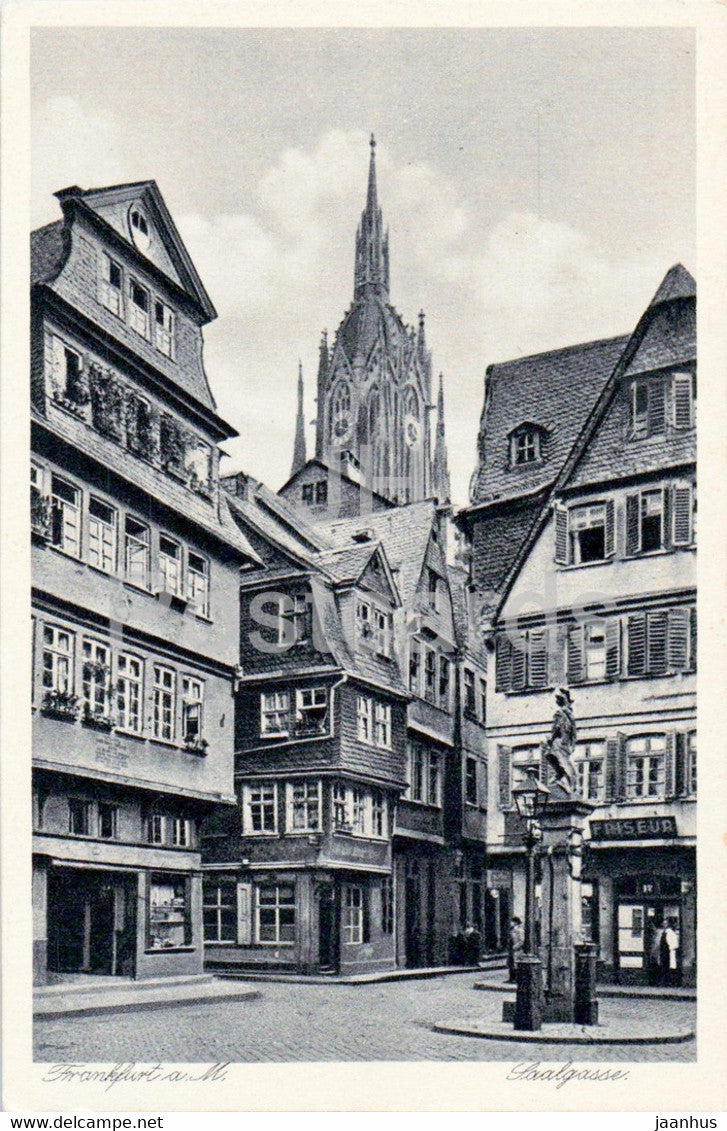 Frankfurt am Main - Saalgasse - 1928 - old postcard - Germany - used - JH Postcards