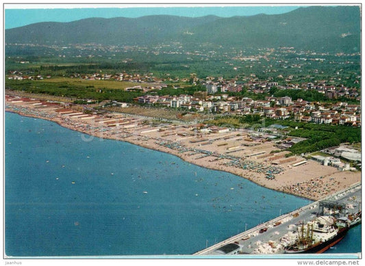 panorama dall´aereo - beach - spiaggia - Marina di Carrara - Massa - Toscana - MCA 4/28 - Italia - Italy - unused - JH Postcards