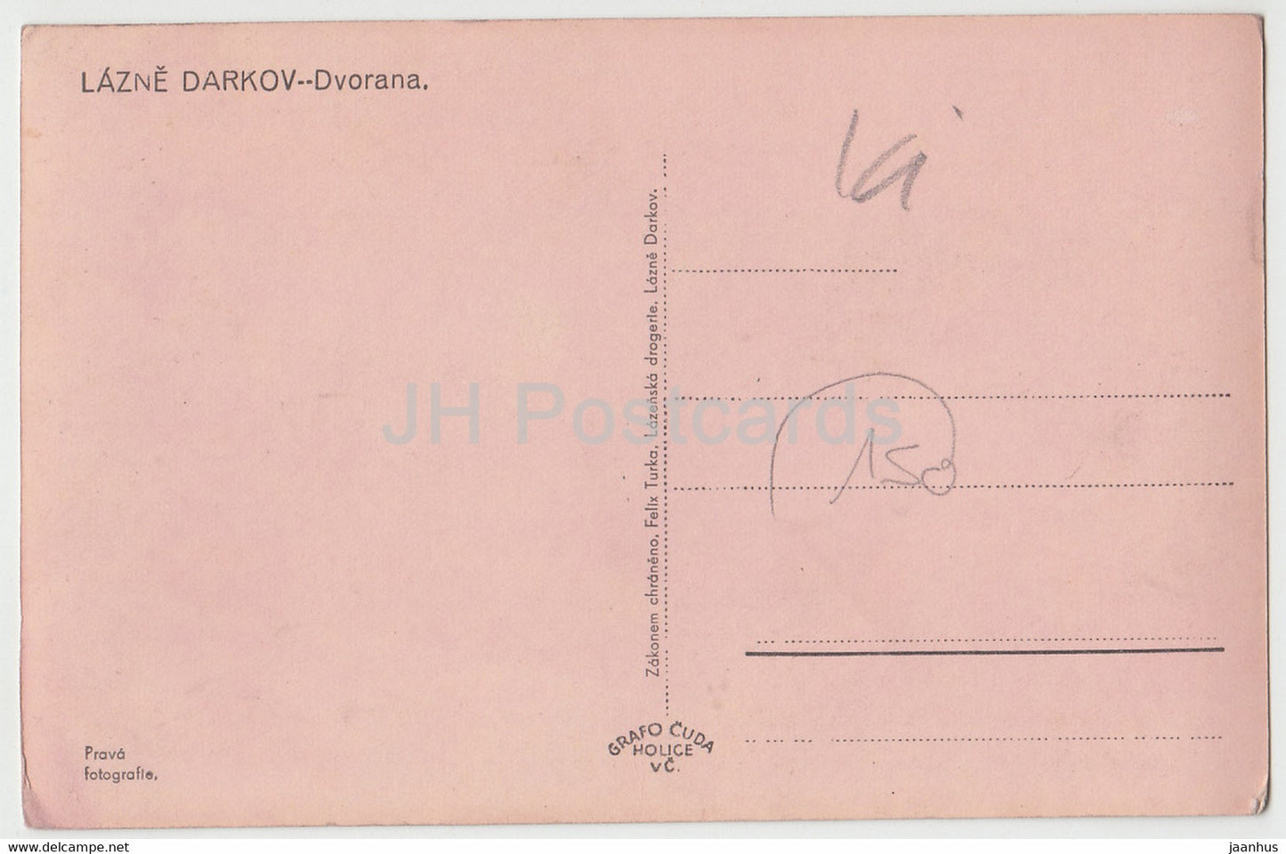 Lazne Darkov - Dvorana - old postcard - Czech Republic - unused