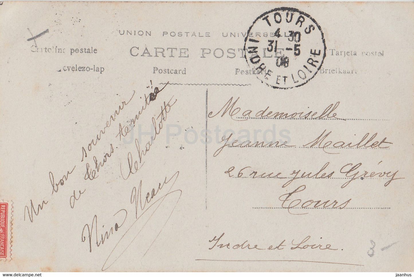 boy - children - Perron Phot - B C I - old postcard - 1908 - France - used