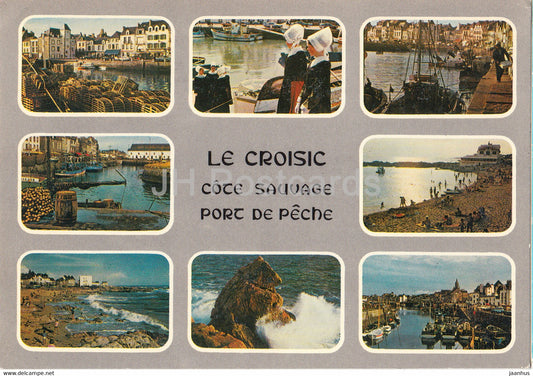 Le Croisic - Cote Sauvage - Port de Peche - La Bretagne en Couleurs - multiview - 1983 - France - used - JH Postcards