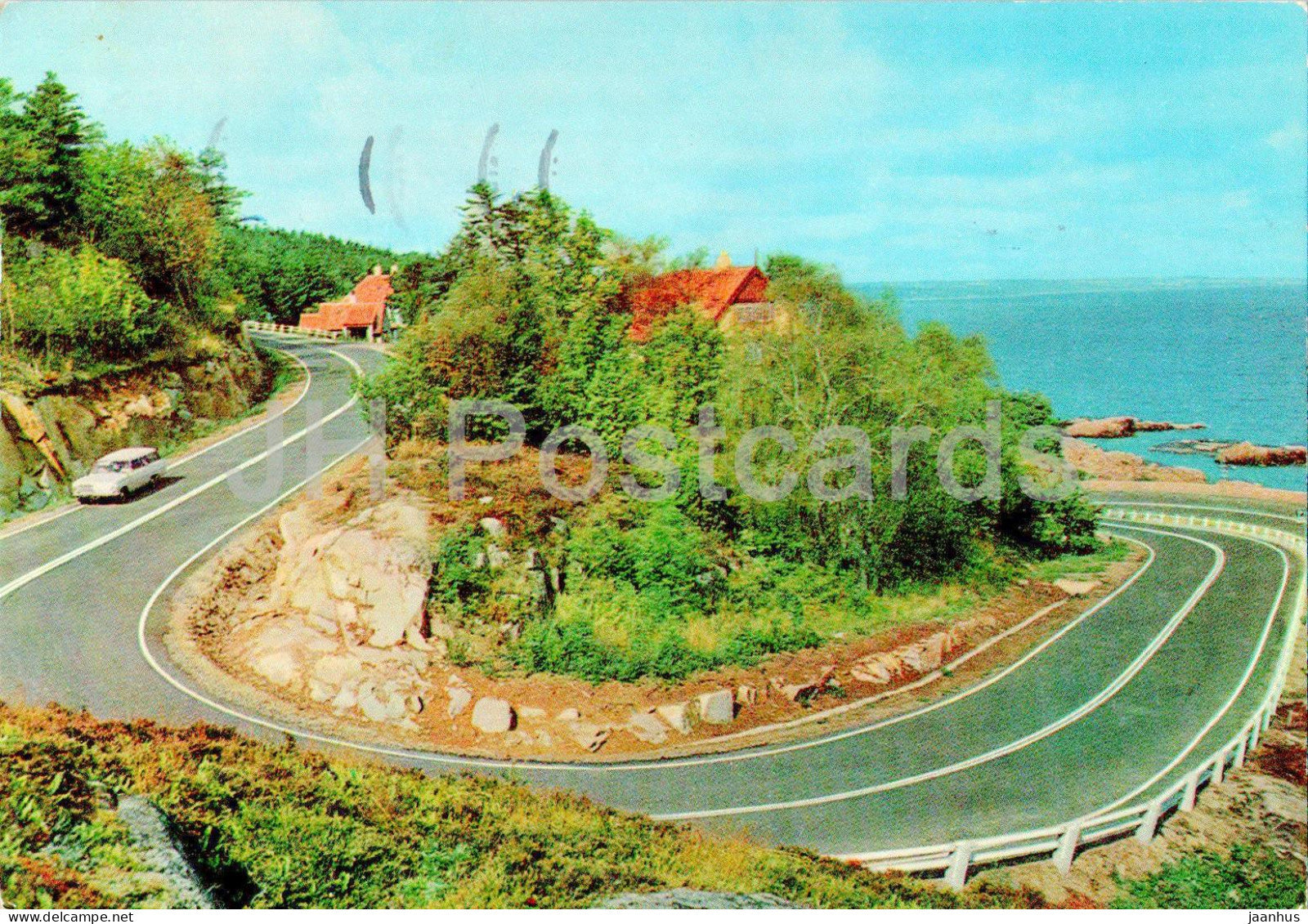 Gudhjem - Serpentinervejen - The serpentine road - 8517 - 1972 - Denmark - used - JH Postcards