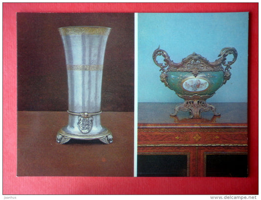 A Chalice of St. Canute`s Guild , 1556 - A Fruit Vase , porcelain , 19th cent. - Tallinn - 1988 - Estonia USSR - unused - JH Postcards