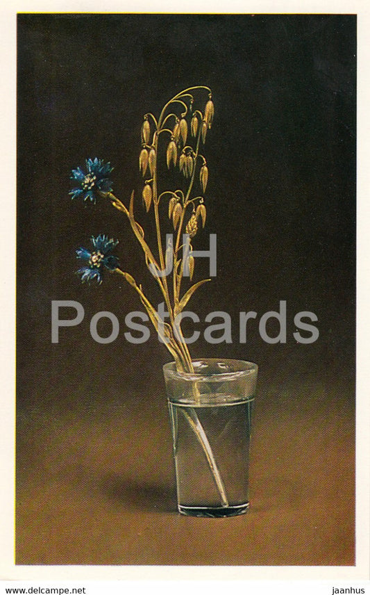 Jewels - Spray of Cornflowers - Fabergé - The Hermitage - Leningrad - Russia - USSR - 1982 - used - JH Postcards