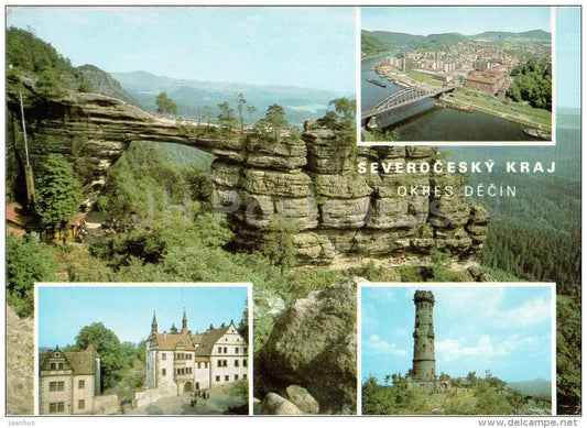 PravÄická gate Hrensko - Benesov nad Polucnici - rocks - Decin - Severocesky Kraj - Czechoslovakia - Czech - unused - JH Postcards
