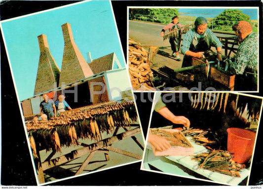 Bornholm - Sildene renses og torres til rogede bornholmere - smoked herring - fish - 7002 - 1989 - Denmark - used - JH Postcards