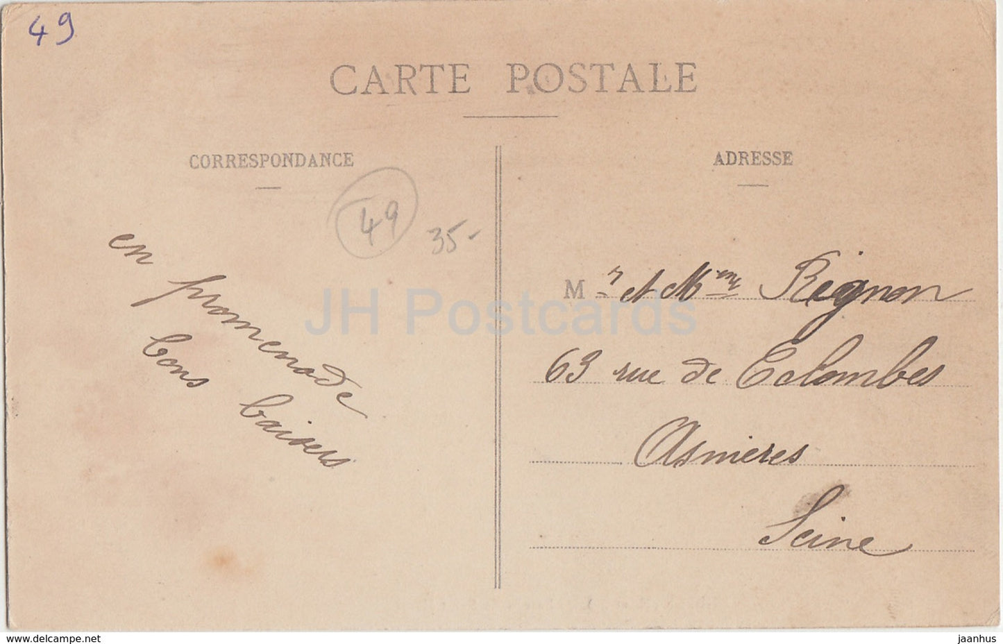 Andigne - Chateau de Saint Henis - castle - old postcard - France - used