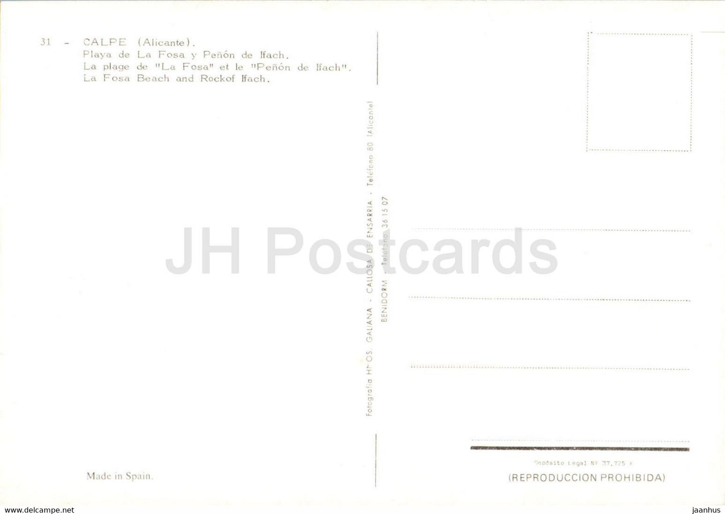 Ifach - Calpe - Playa de La Fosa y Penon de Ifach - beach - rock - 31 - Spain - unused