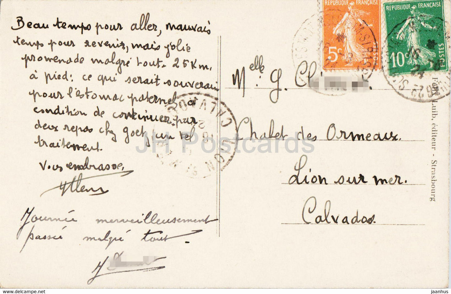 Mont Sainte Odile 763 m - carte postale ancienne - 1924 - France - occasion