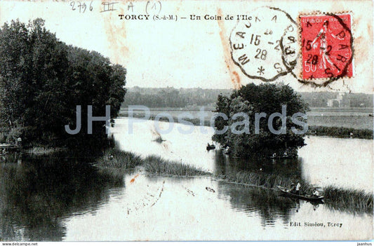 Torcy - Un Coin de l'Ile - A Corner of the Island - old postcard - 1928 - France - used - JH Postcards