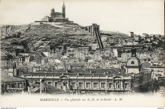 Marseille - Vue Generale sur N D de la Garde - old postcard - France - unused - JH Postcards
