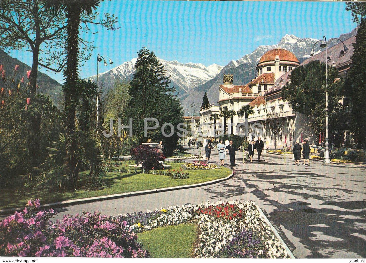 Merano - Meran - 311 m - Kurpromenade mit Kurhaus gegen Zielspitze - Tschigat - Italy - unused - JH Postcards
