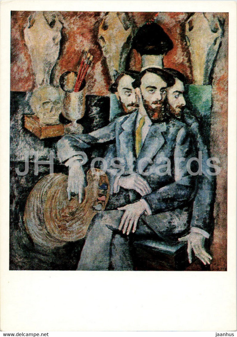 painting by I. Mashkov - Portrait of Artist A. Milman - Russian art - Russia USSR - unused - JH Postcards