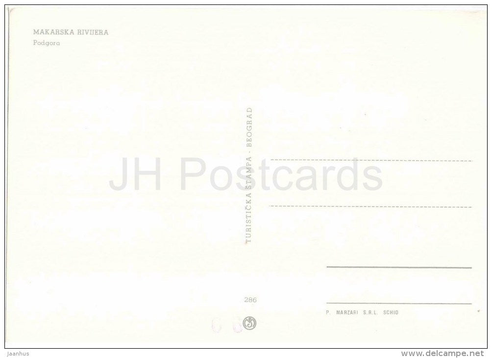 Podgora - sailing boat - Makarska Riviera - 286 - Yugoslavia - Croatia - unused - JH Postcards