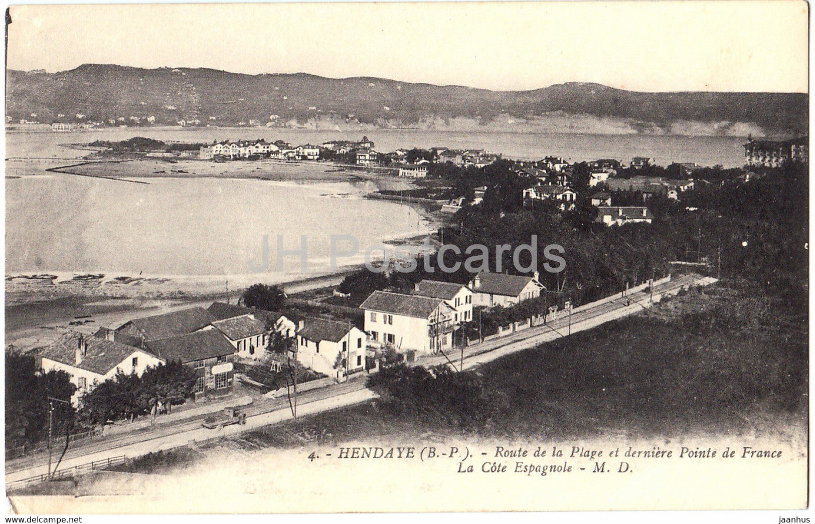 Hendaye - Route de la Plage et derniere Pointe de France La Cote Espagnole - 4 - old postcard - France - unused - JH Postcards