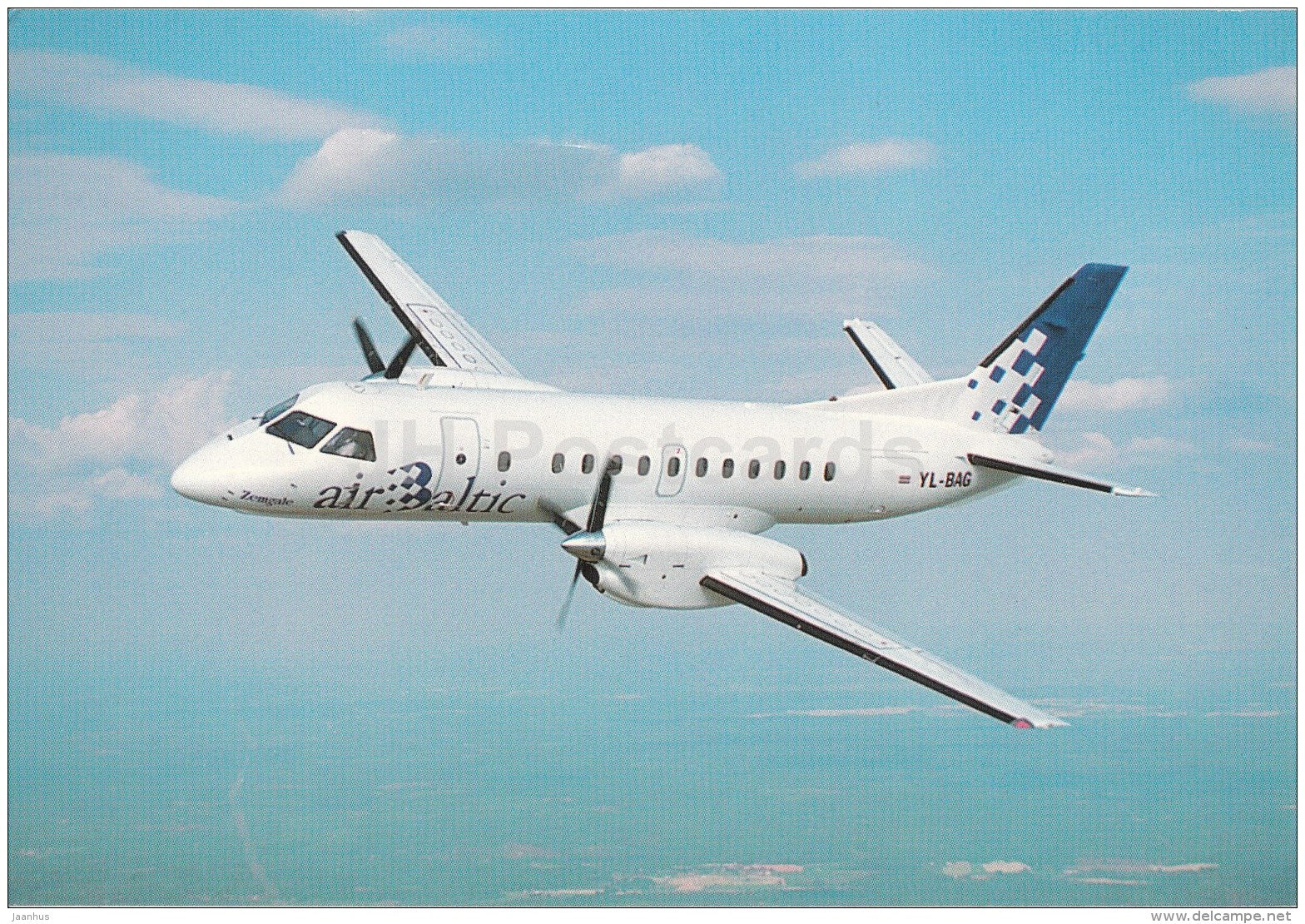 Saab 340 - airplane - Air Baltic - Latvia - unused - JH Postcards