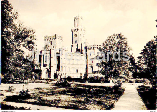 Hluboka nad Vltavou - zamek - castle - old postcard - Czech Repubic - Czechoslovakia - unused - JH Postcards