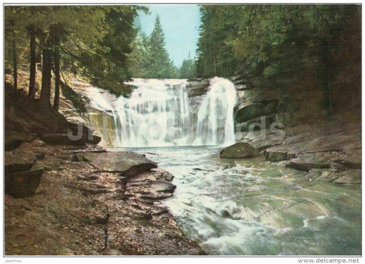 Krkonose - Harrachov - Mumlavsky waterfall - Czechoslovakia - Czech - unused - JH Postcards