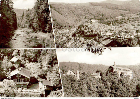 Schwarzatal - Schweizerhaus - Schwarzburg mit Schloss - old postcard - 1976 - Germany DDR - used - JH Postcards