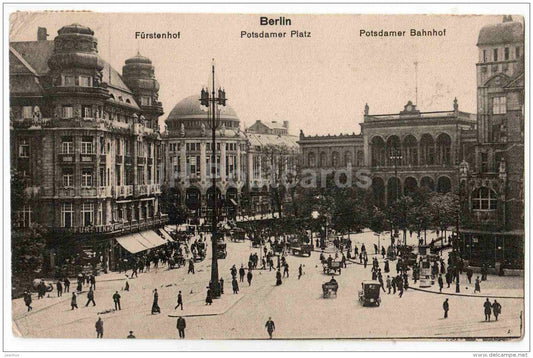 Fürstenhof - Potsdamer Platz - Bahnhof - Berlin - 3822 - Germany - sent from Germany Berlin to Estonia Tallinn 1921 - JH Postcards