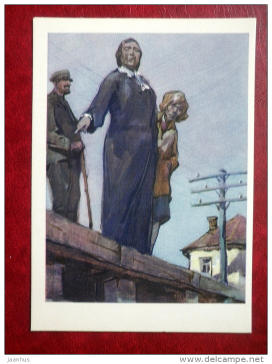 painting by I. Ushakov - governor - Pedagogical Poem by I. Makarenko - book - Russia USSR - 1977 - unused - JH Postcards