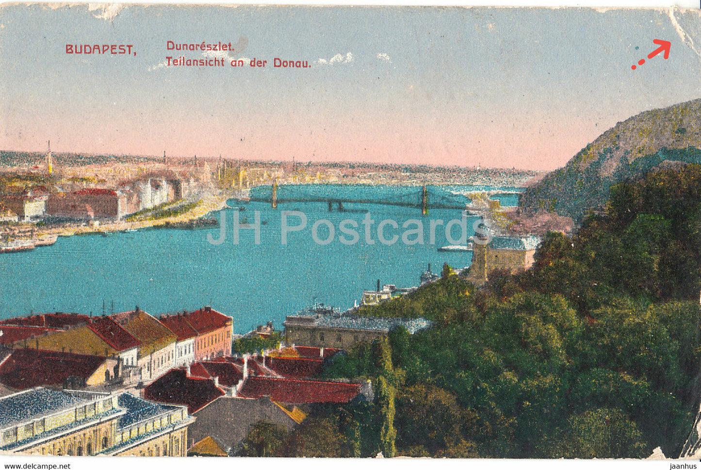 Budapest - Dunareszlet - Teilansicht an der Donau - S B Stab 27 Feld Art Brig  Feldpost - old postcard - Hungary - used - JH Postcards
