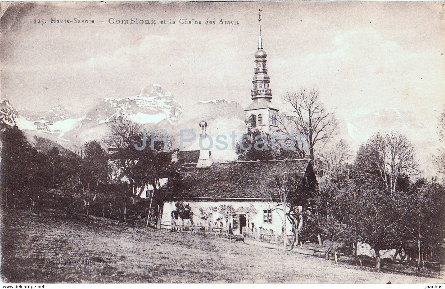 Combloux et la Chaine des Aravis - 225 - old postcard - 1918 - France - used - JH Postcards