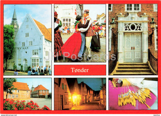 Tonder - town views - folk costumes - multiview - Denmark - unused - JH Postcards