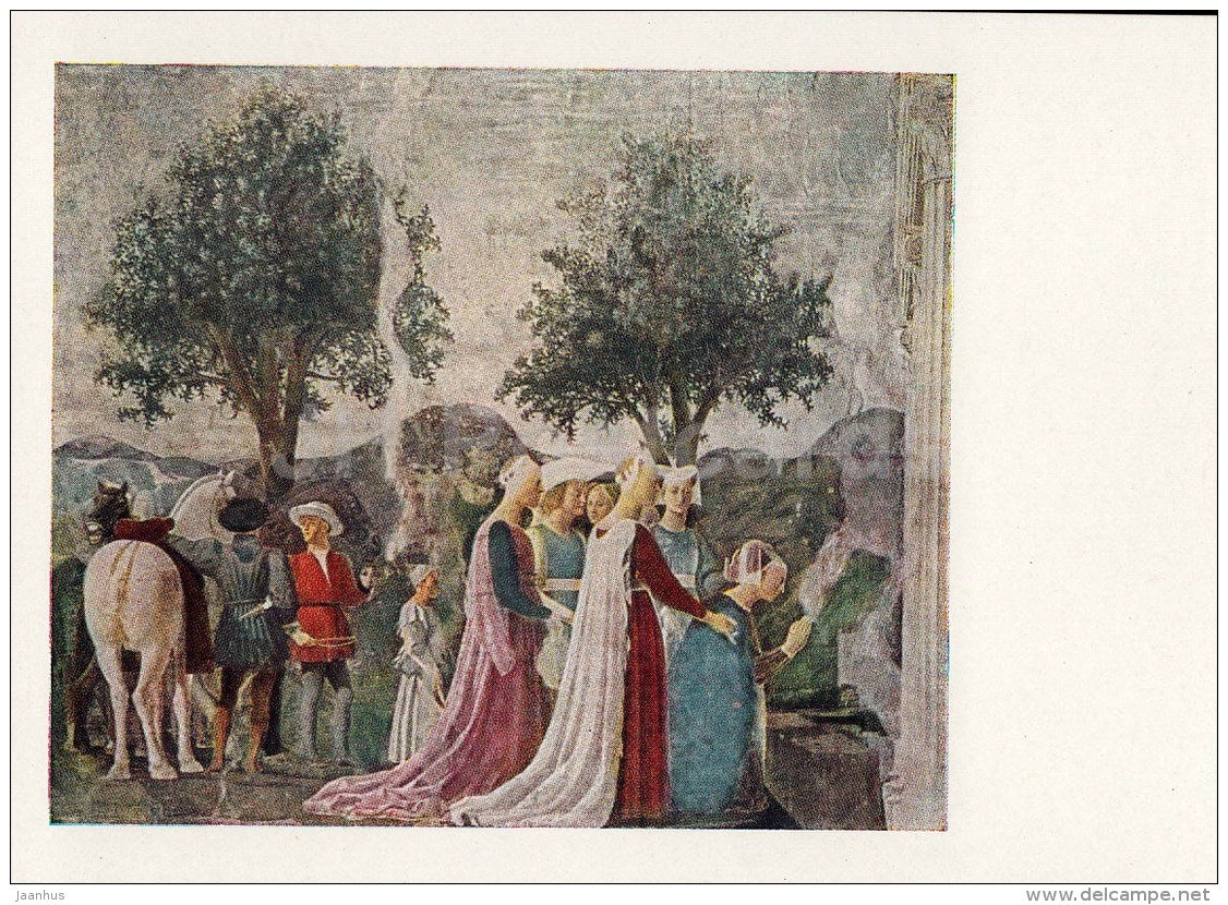painting by Piero della Francesca - Visit to the Queen of Sheba King Solomon - Italian Art - 1964 - Russia USSR - unused - JH Postcards