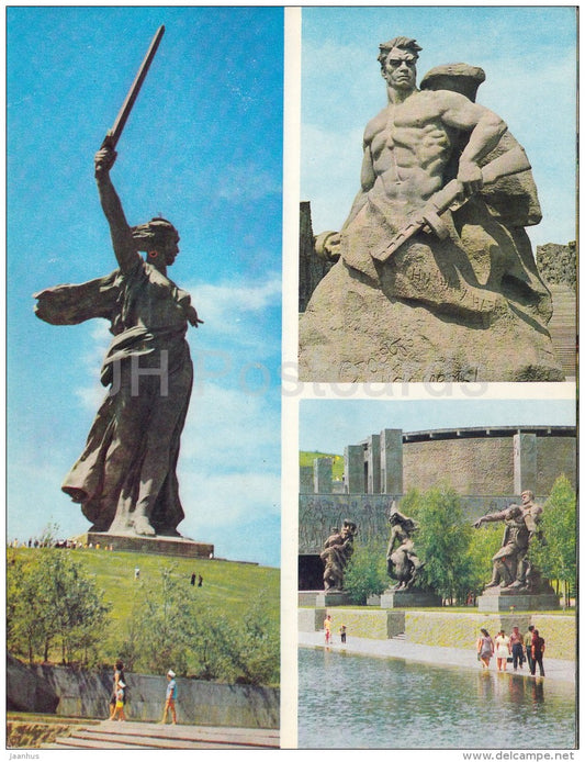 Mamaev Kurgan - Stalingrad Battle monument-ensemble - Volgograd - large format card - 1973 - Russia USSR - unused - JH Postcards