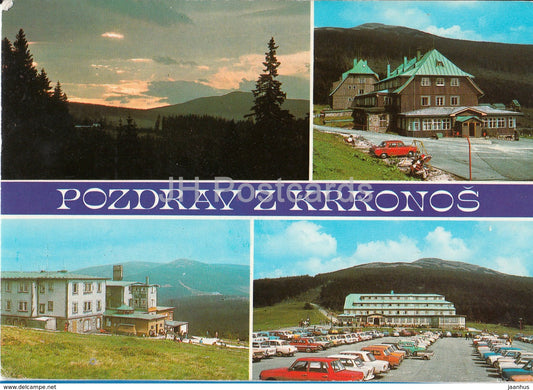 Krkonose - Maly Sisak - convalescent home - cars - Czechoslovakia - Czech Republic - used - JH Postcards