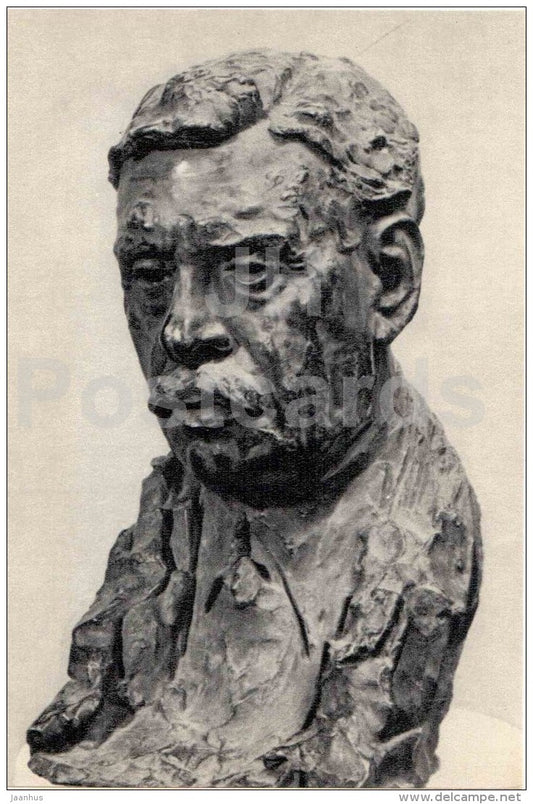 sculpture by Auguste Rodin - Sculpture of a sculptor Falguiere , 1897 - french art - unused - JH Postcards