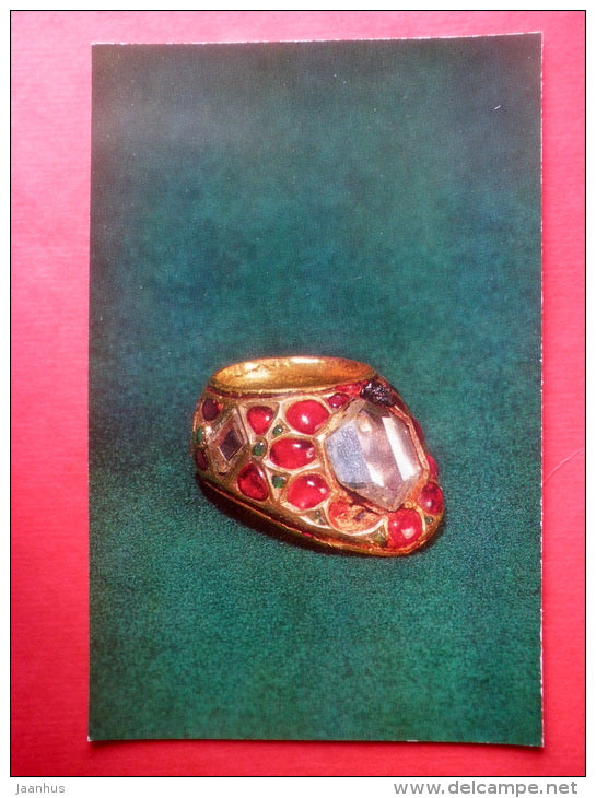 Finger-Guard for drawing a Bow - Jewelled Art Objects of 17th Century India - 1975 - Russia USSR - unused - JH Postcards