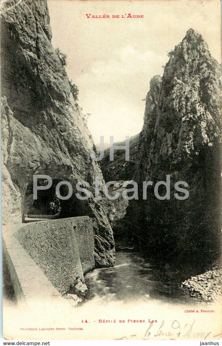 Vallee de l'Aude - Defile de Pierre Lys - 14 - old postcard - 1903 - France - used - JH Postcards