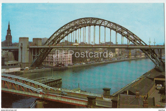 Newcastle-Upon-Tyne - The Bridge and Swing Bridge - PT22152 - 1970 - United Kingdom - England - used - JH Postcards