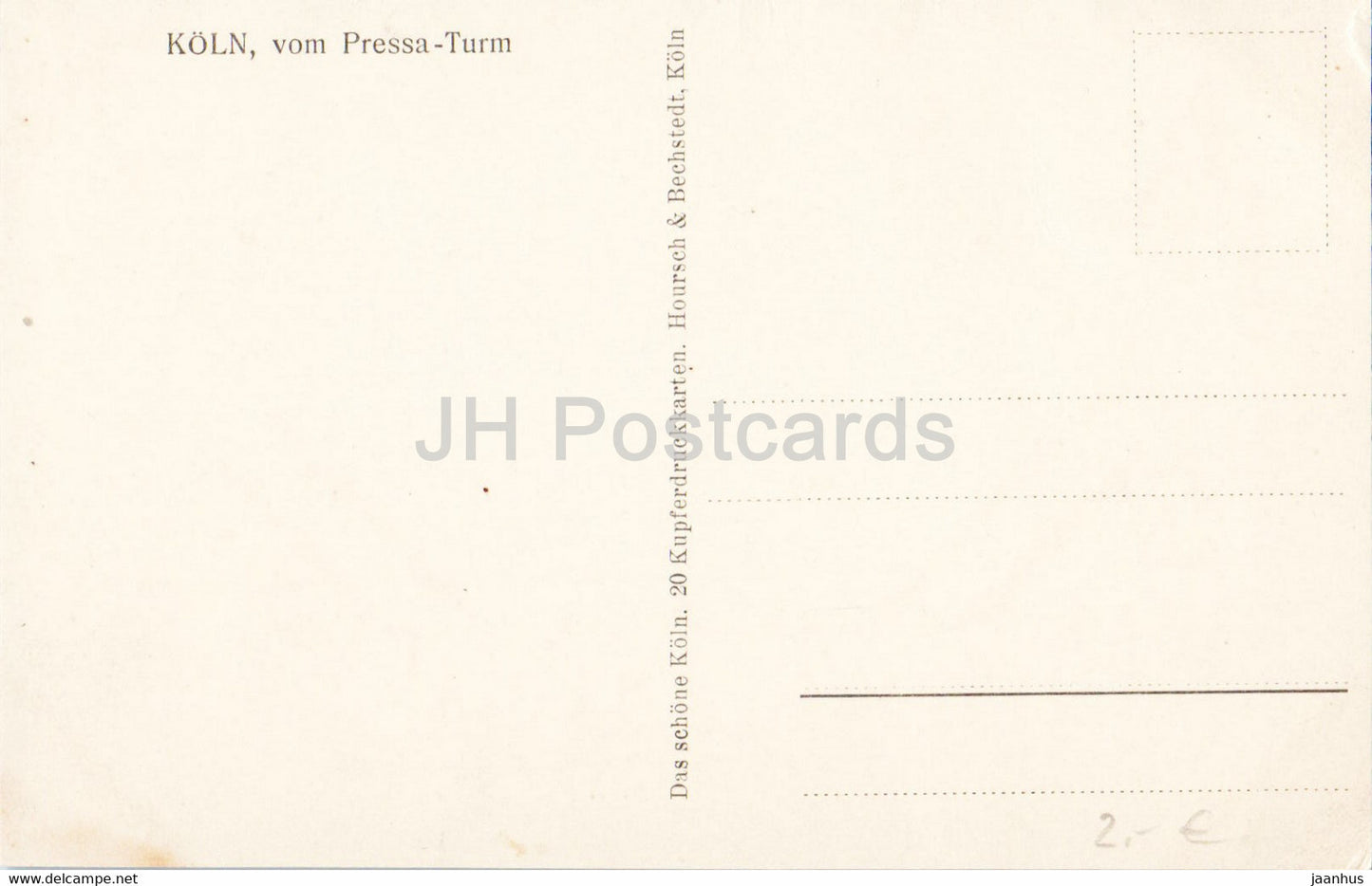 Koln - Cologne - vom Pressa Turm - bridge - old postcard - Germany - unused