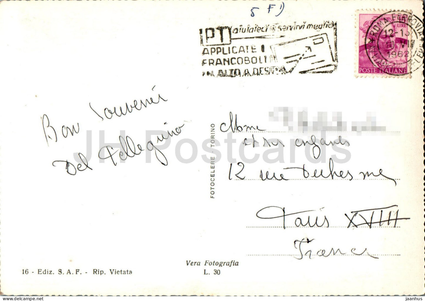 Roma - Rome - Monumento a Vittorio Emanuele II - Monument to Victor Emmanuel II -  16 - 1962 - Italy - used