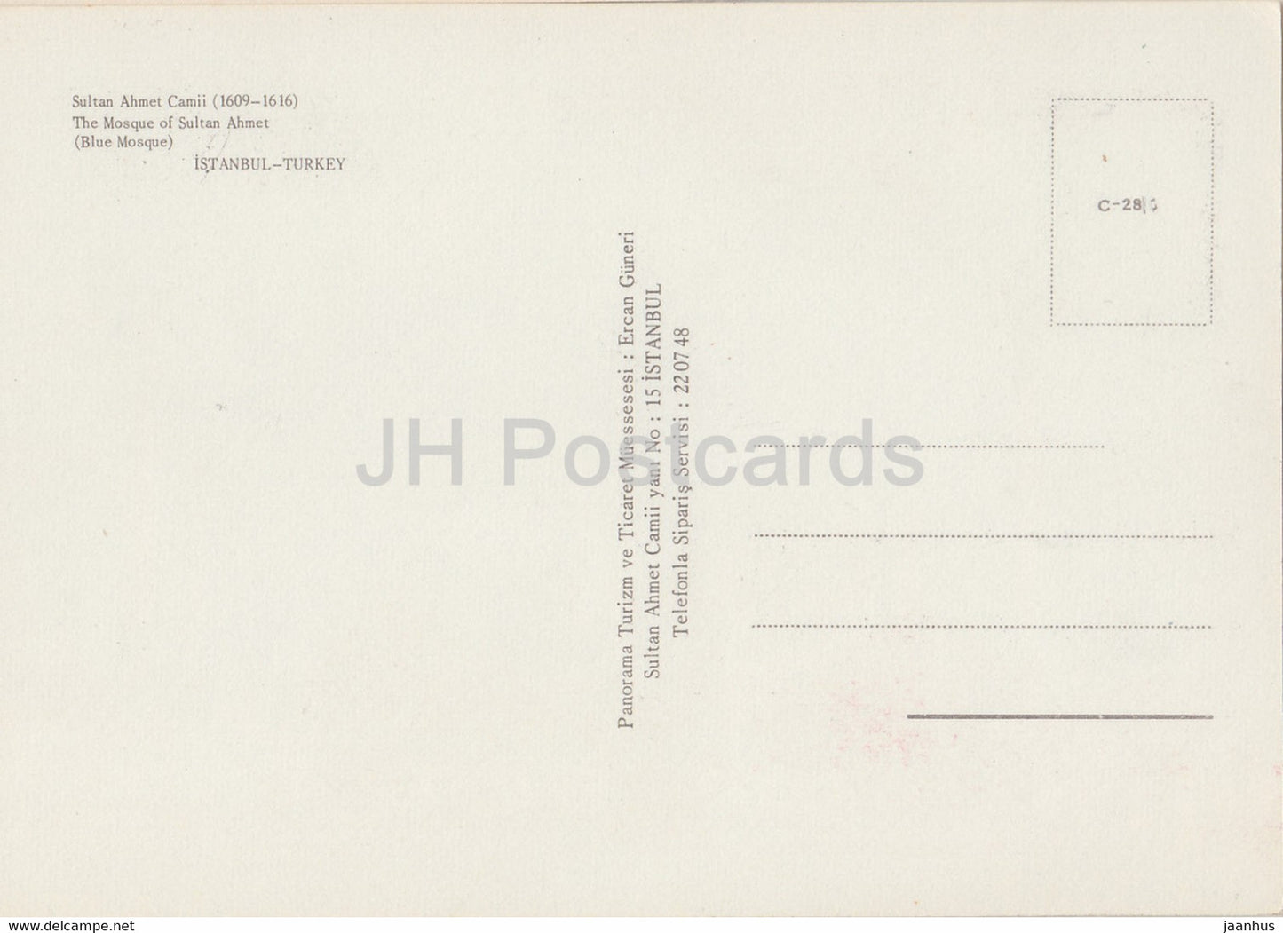 Istanbul - The Mosque of Sultan Ahmet - Blue Mosque - Turkey - unused