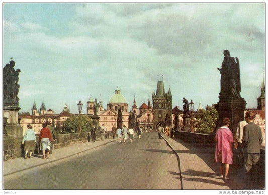 Charles Bridge - Prague - Praha - Czechoslovakia - Czech - unused 1965 - JH Postcards
