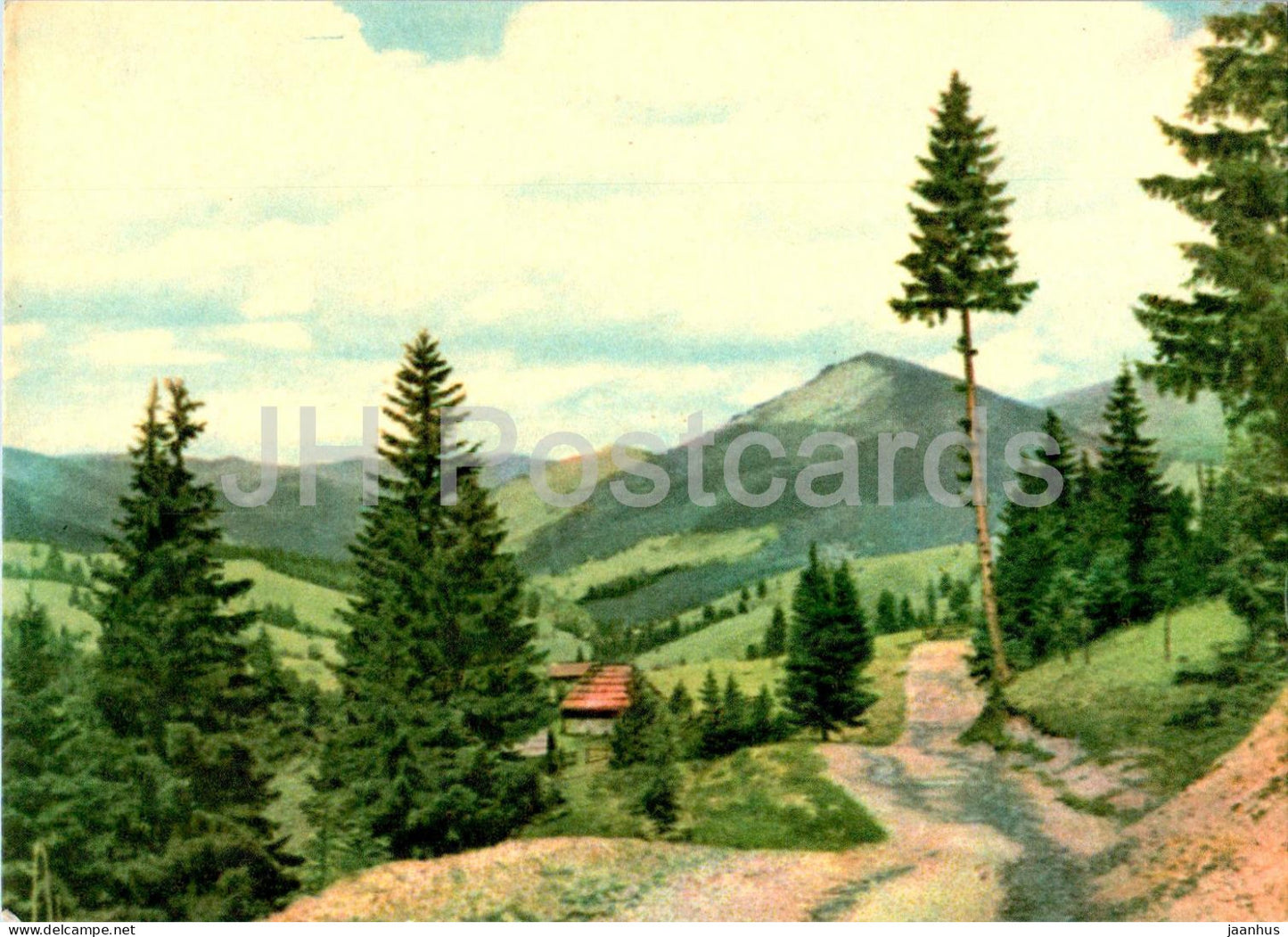 Carpathian Mountains - Road in the Carpathians - 1967 - Ukraine USSR - unused - JH Postcards