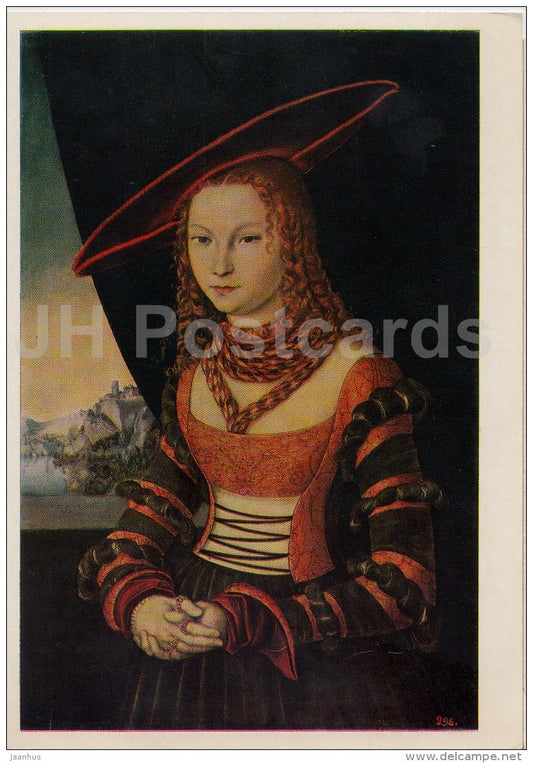 painting  by Lucas Cranach The Elder - Portrait of a Woman , 1526 - German art - 1969 - Russia USSR - unused - JH Postcards