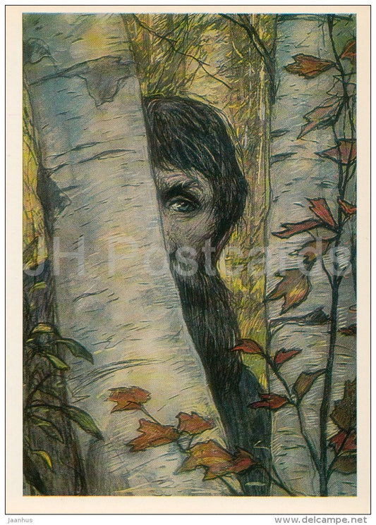 illustration by I. Glazunov - Scarecrow by N. Leskov - bearded man - Russia USSR - 1985 - unused - JH Postcards