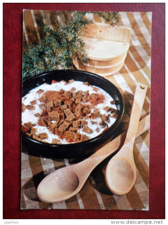 bread with yogurt - recipes - Estonian Cuisine - 1973 - Russia USSR - unused - JH Postcards