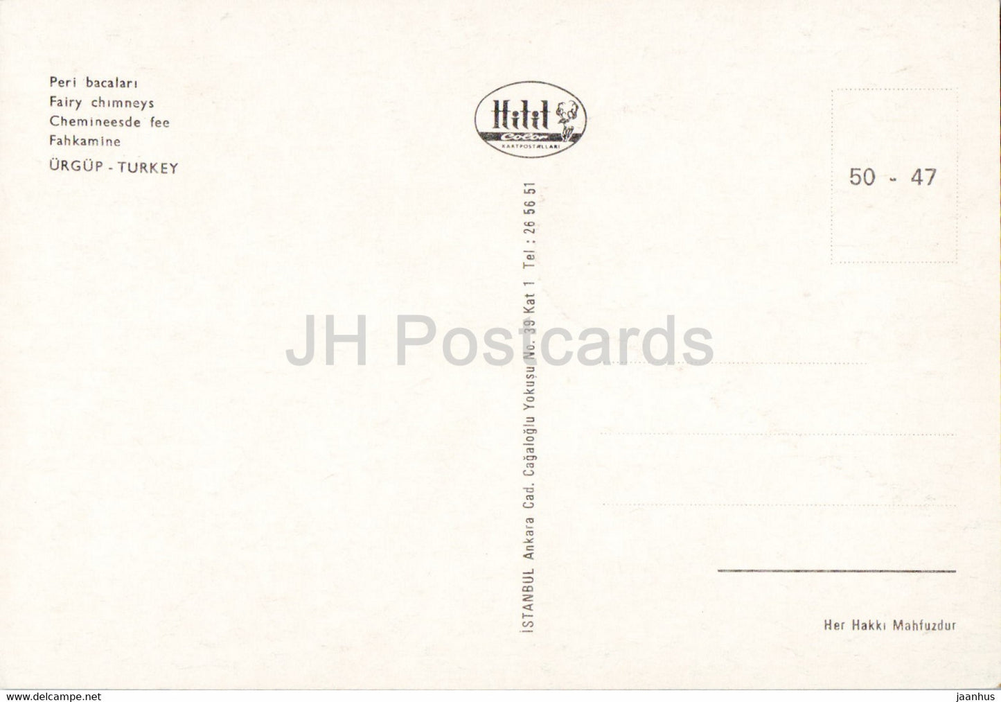 Urgup - Cheminées de fées - 50-47 - Hitit - Turquie - inutilisé
