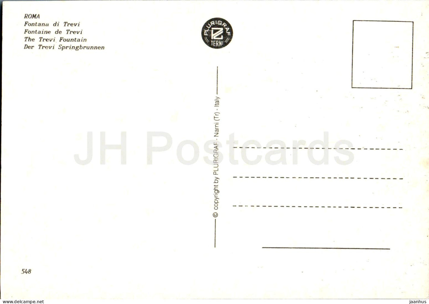 Roma - Rome - Fontana di Trevi - Trevi fountain - 548 - Italy - unused