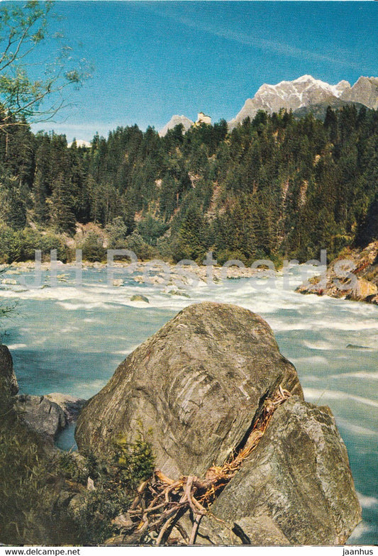 Im Unterengadin - Inn mit Schloss Tarasp - Switzerland - unused - JH Postcards