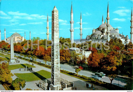 Istanbul - Hipodromus and the Blue Mosque - 1989 - Turkey - used - JH Postcards