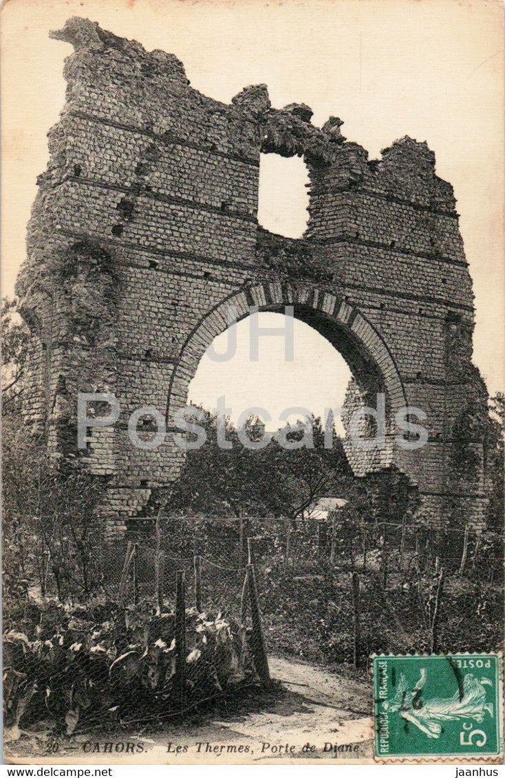 Cahors - Les Thermes - Porte de Diane - 20 - old postcard - France - used - JH Postcards