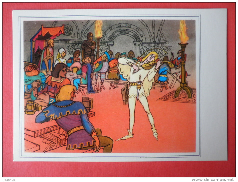 illustration by A. Blokh , L. Korsakov - Party - Robin Hood - 1975 - Russia USSR - unused - JH Postcards